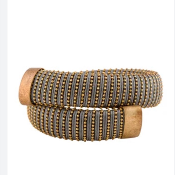 Carolina Bucci Caro Gold Plated and Grey Wrap Bracelet - Picture 4 of 4